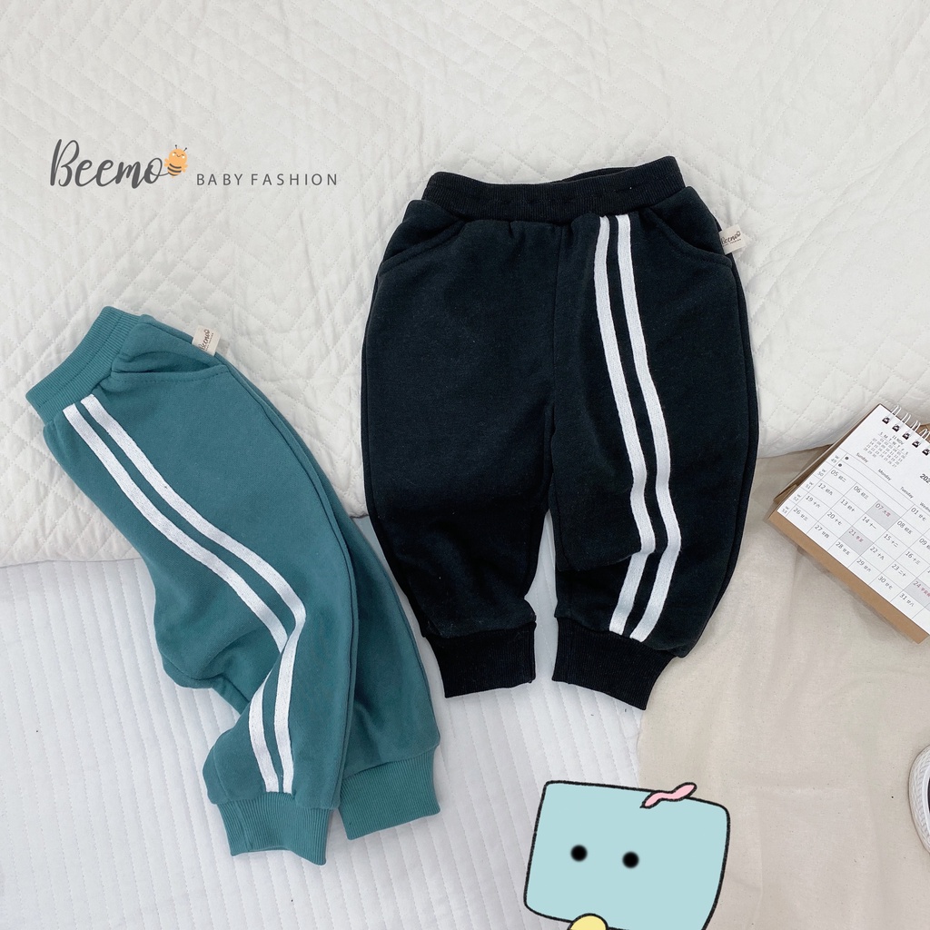 Set bộ quần áo khoác Beemo viền tay thể thao phong cách Hàn đi học đi chơi cho bé trai, bé gái từ 1 đến 7 tuổi 21B161