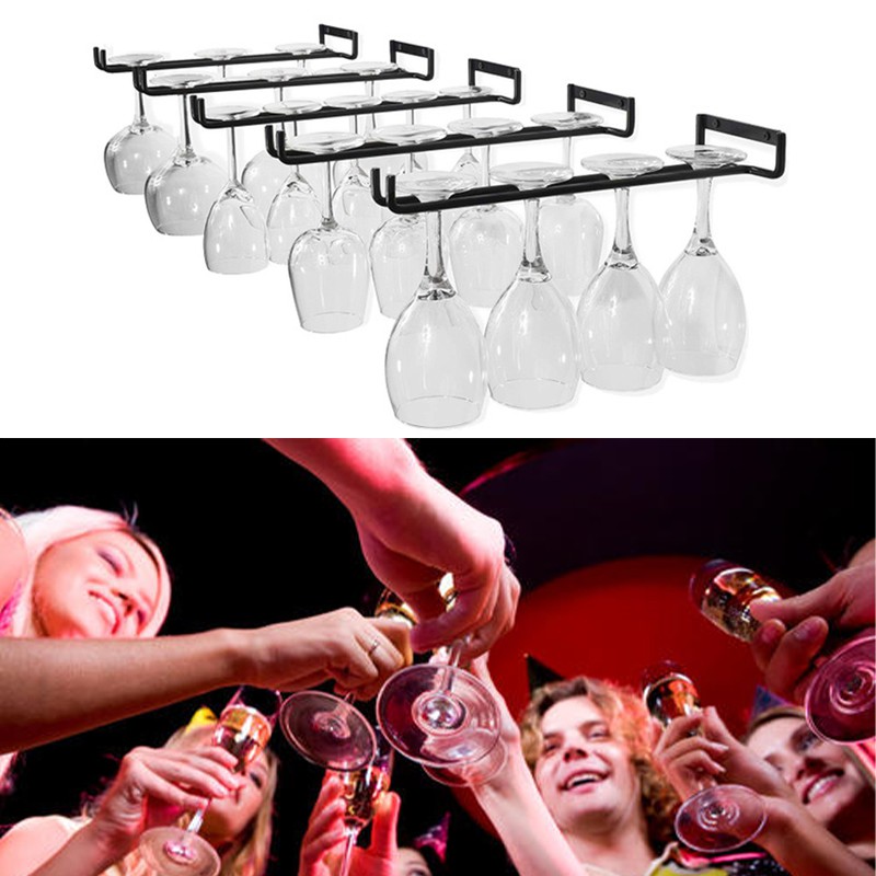 Giá treo ly rượu vang 30cm gắn tường xếp gọn tiện lợi