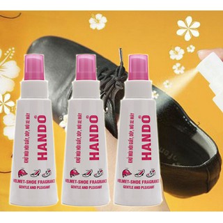 Combo 3 chai xịt khử mùi hôi chân,hôi giày mũ bảo hiểm Hando 120ml (Hương Quế)