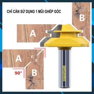💢 mũi phay ghép góc vuông, mũi soi ghép ván gỗ 45 độ cốt 6 hoặc 12.7 🎄🎍🍃 ☪️☪️☪️