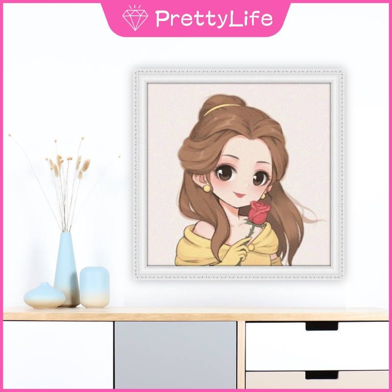 Tranh đính đá 5D tự làm hình công chúa Disney 30x30cm/40x40cm/50X50cm