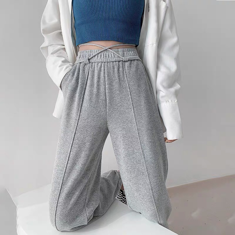 Quần jogger dây buộc Chât bo tăm dầy nặng đẹp, không xù, 2 màu Đen, Xám, mặc được 2 kiểu