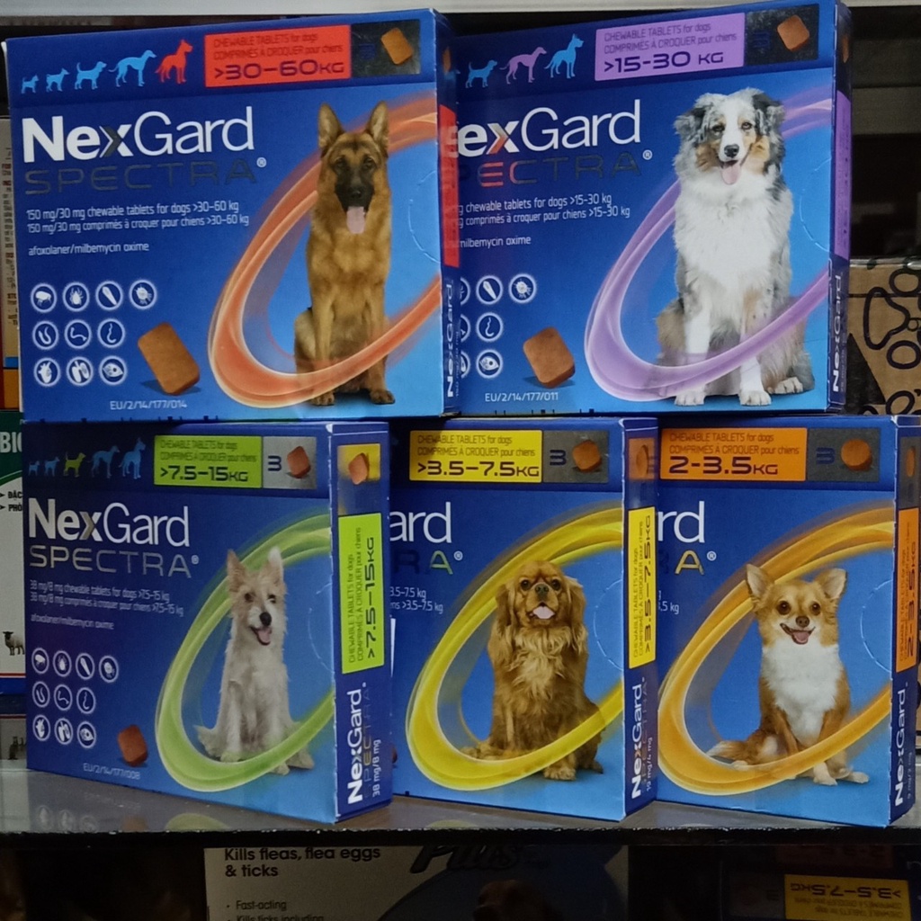 Nex,gard Spectra ( 1 viên ) Ve Ghẻ Demodex,xổ Giun Chó