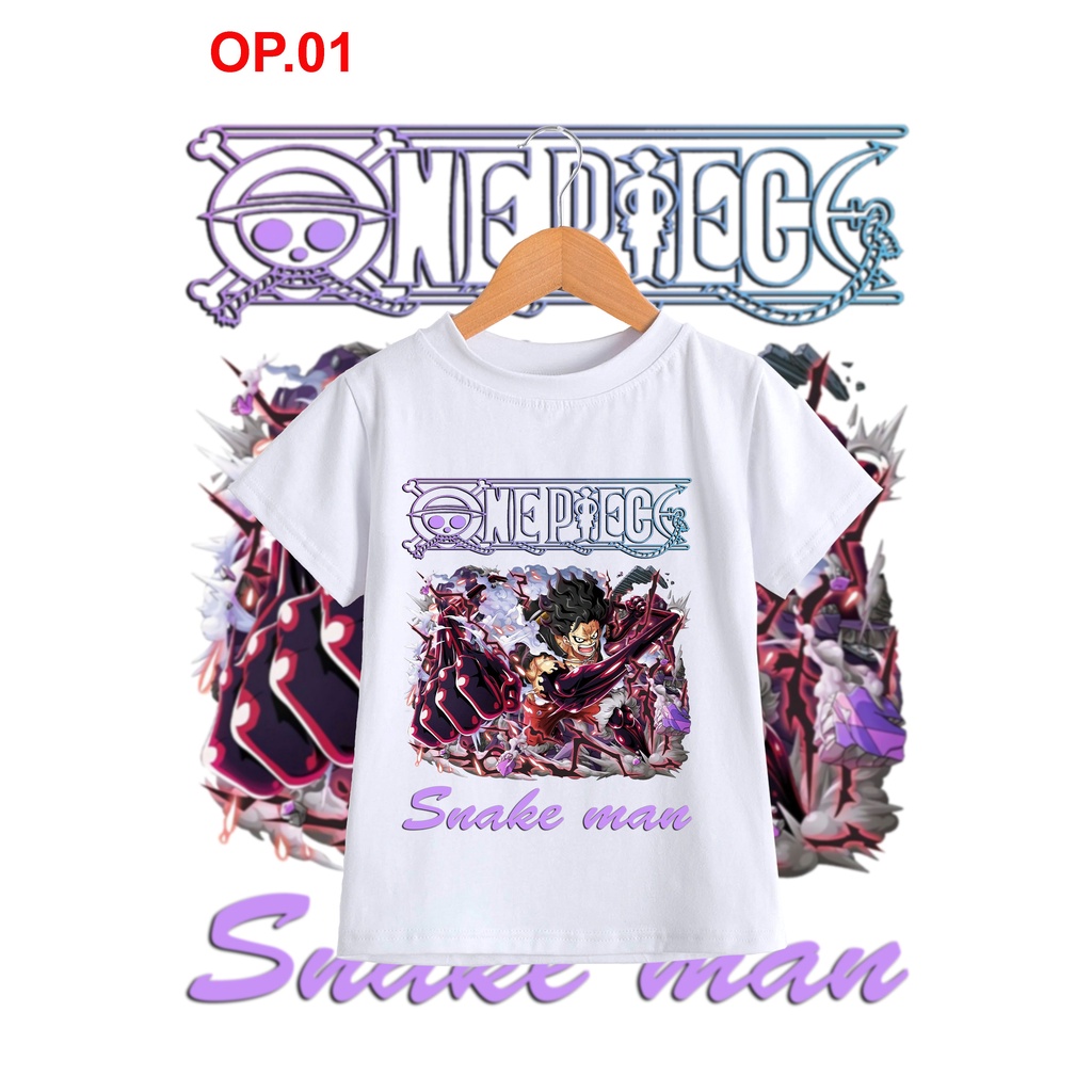 áo thun onepice bé trai nhân vật anime dễ thương cotton co giãn dễ chịu mát mẻ