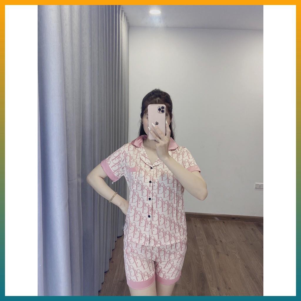 Bộ Đồ Pizama Lụa ,Bộ Lụa Satin Tay Cộc Quần Đùi Họa Tiết Cao Cấp [Hình Ảnh shop tự Chụp ]