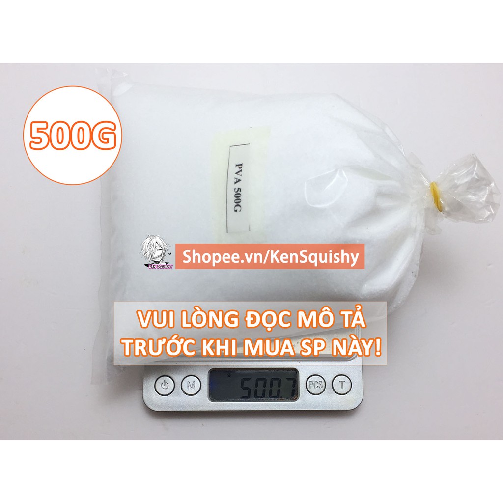 [Mã TOYDEC hoàn 20K xu đơn 50K] Bột Hồ PVA 500Gram Nguyên Liệu Nấu Keo Trong Làm Slime