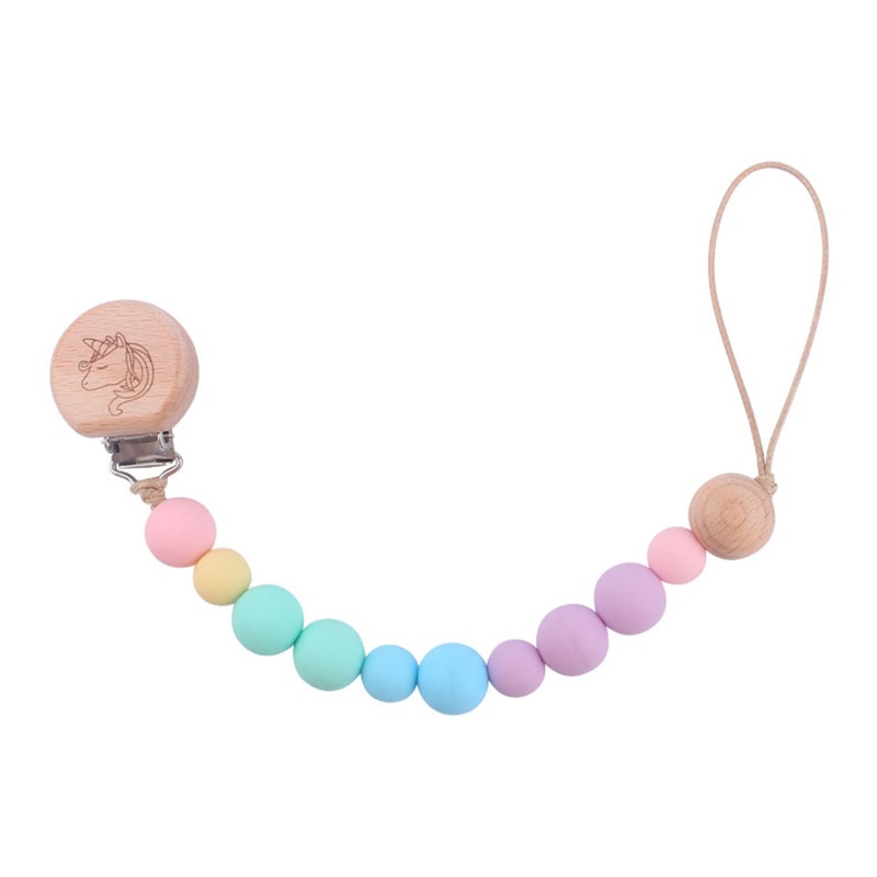 Vòng Tay Chuỗi Hạt Đeo Tay Gắn Núm Vú Giả Dễ Thương Cho Bé Mọc Răng