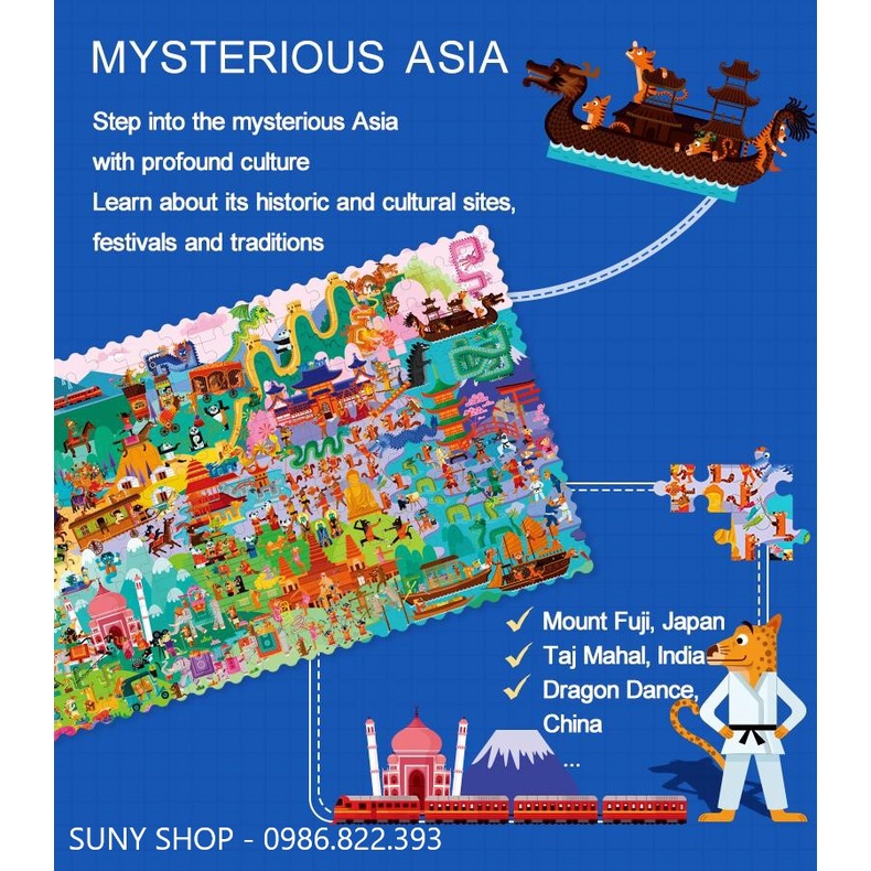 XẾP HÌNH CHO BÉ TRAVEL AROUND THE WORLD-MIDEER-CHÍNH HÃNG