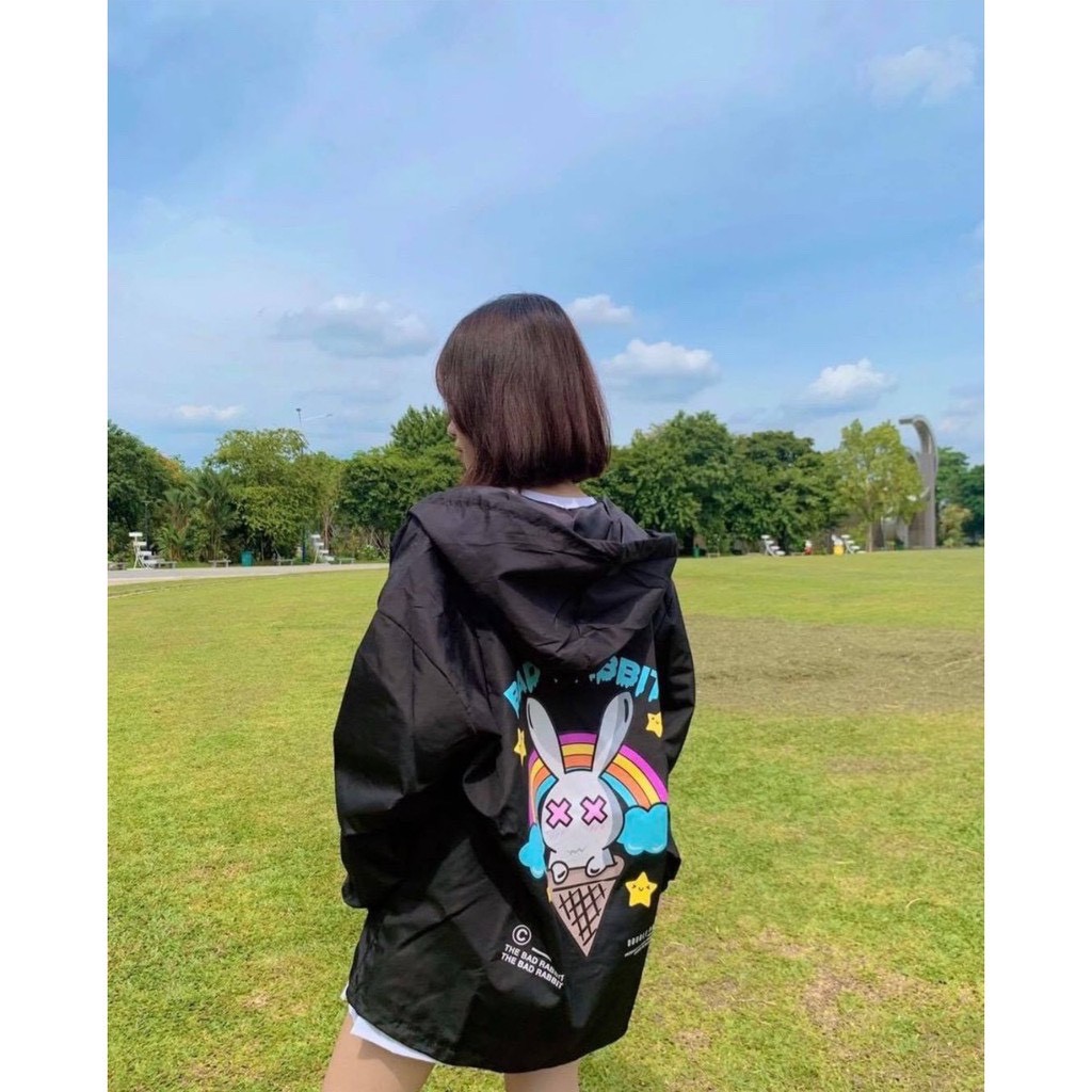 Áo khoác dù BAD RABBIT nam nữ form rộng Unisex 2 lớp Chống Nắng Siêu Hot ulzzang Jacket Bomber Guvia