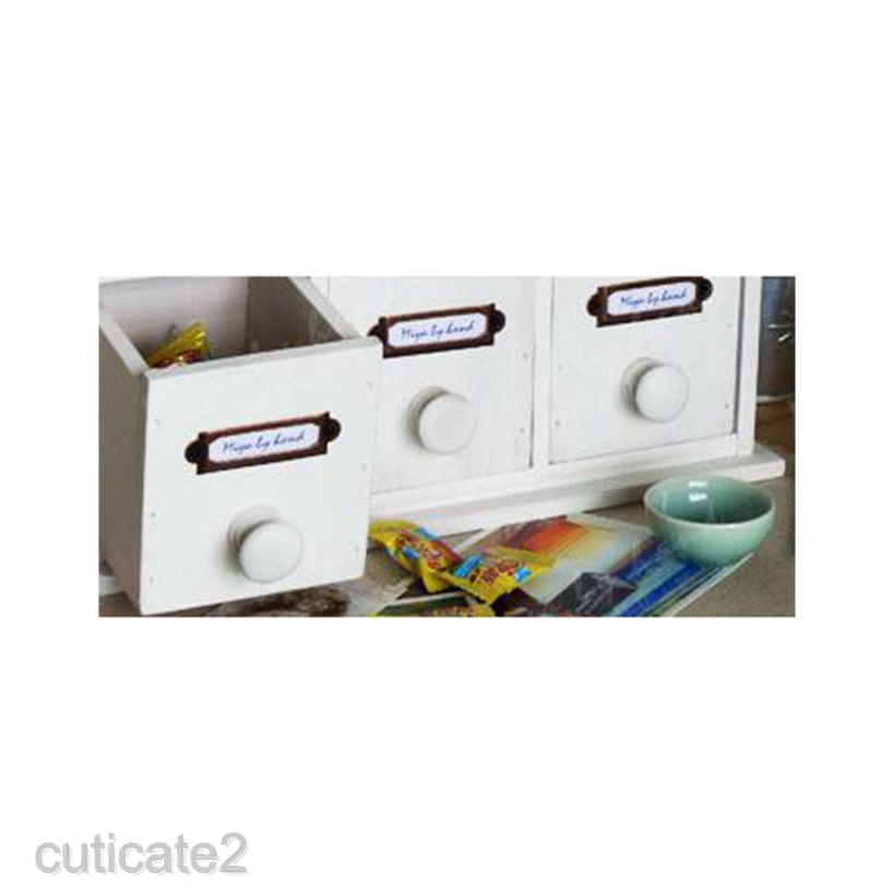 [CUTICATE2] 20 Sets Drawer Card Holder Tags Holder Label Frame Double Fixing Hole Metal