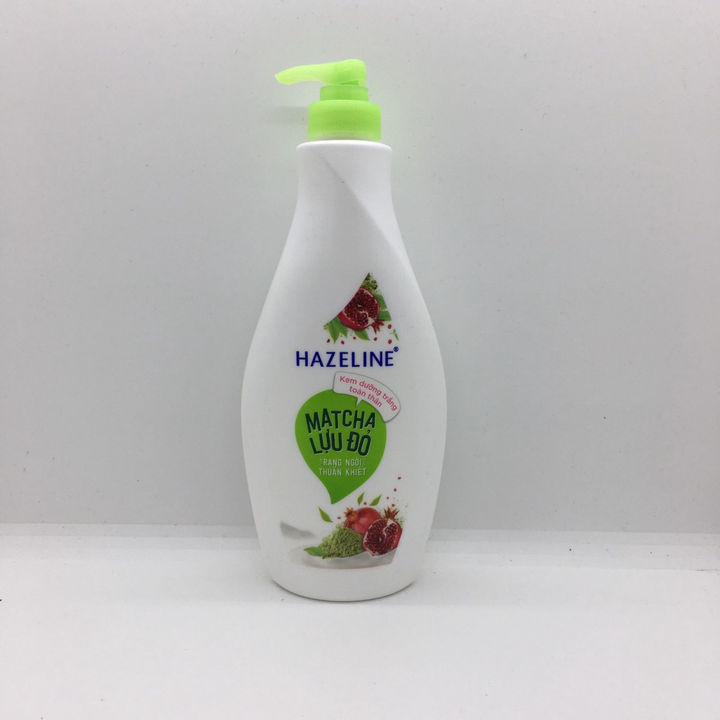 Sữa dưỡng thể Hazeline dưỡng trắng da Matcha Lựu đỏ 370 ml