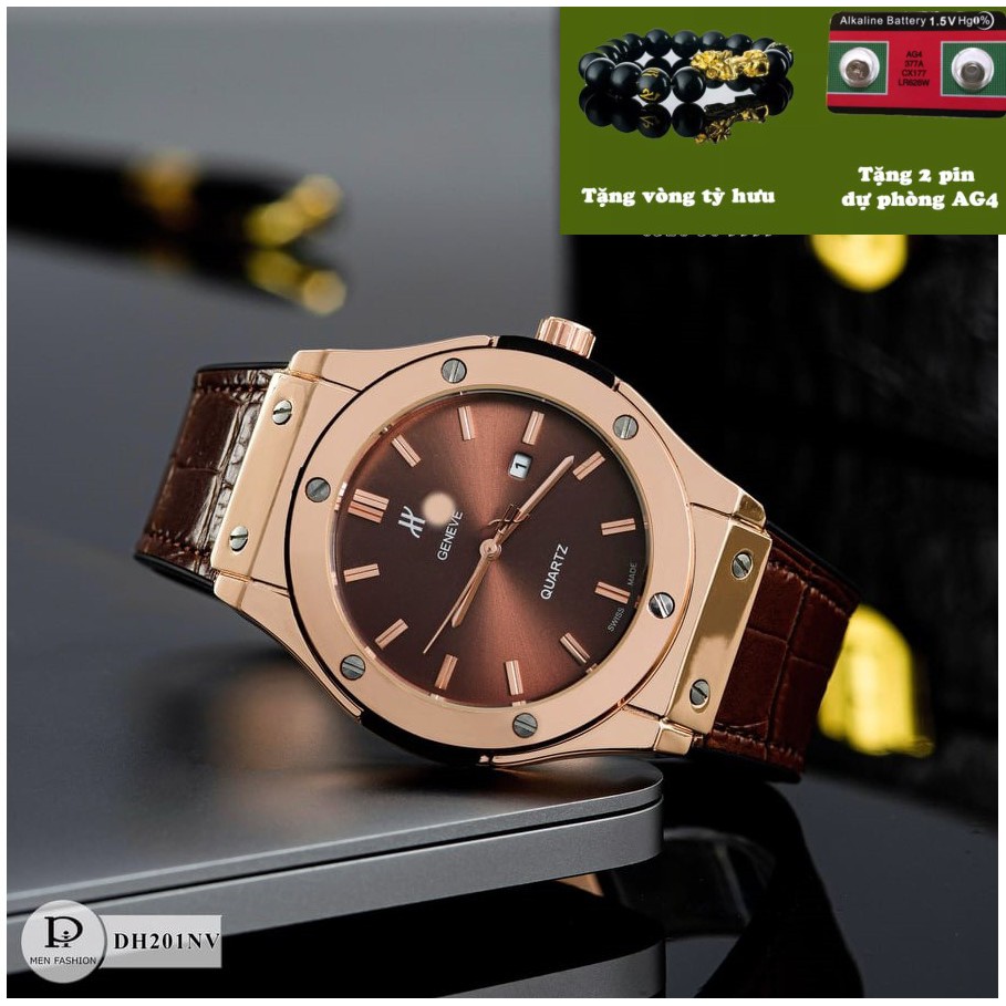 (Tặng Vòng tỳ hưu)Đồng hồ nam Hublot - máy pin kim thể thao, tặng vòng bảo hành 12 tháng | BigBuy360 - bigbuy360.vn