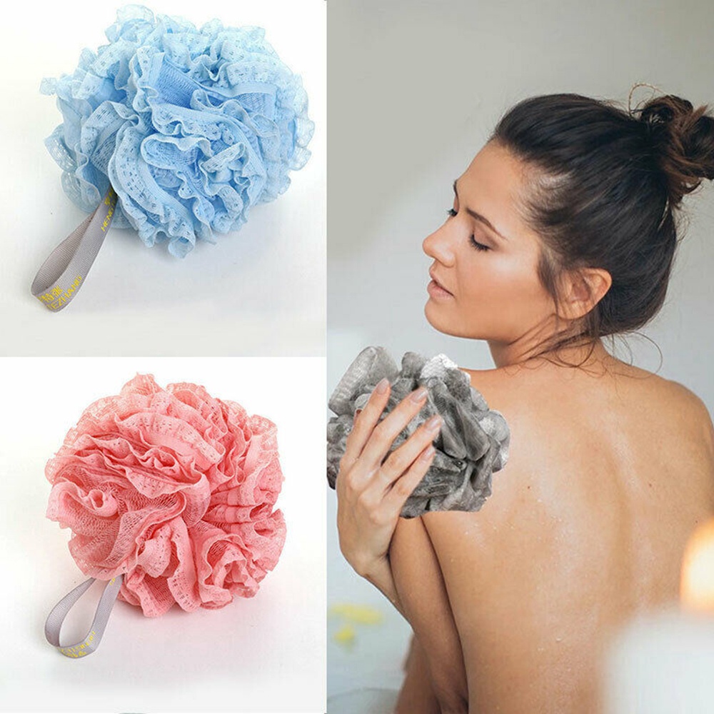 Bông Tắm Bằng Lưới Hai Lớp Mềm Mại Phối Ren Hoa