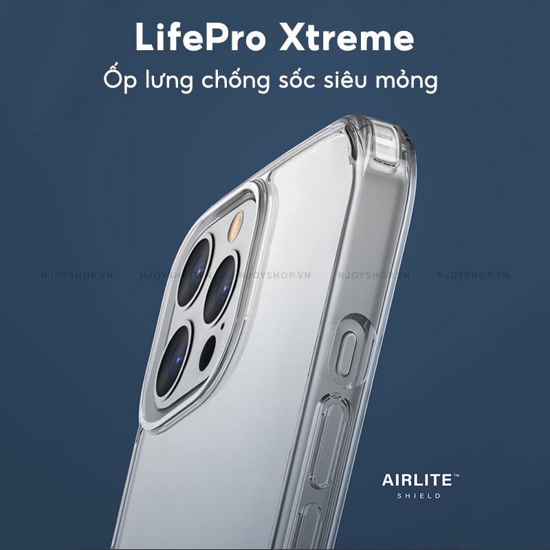 Ốp Lưng Cao Cấ Hỗ Trợ Sạc Không Dây Trong Suốt Chống Sốc Cho Điện Thoại IP13 UNIQ LifePro Xtreme Njoyshop