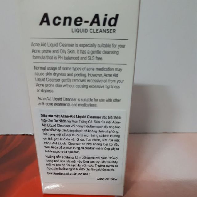 Sữa rửa mặt Acne -Aid Liquid Cleanser: sạch da- hết lo mụn trứng cá (100ml và 25ml)