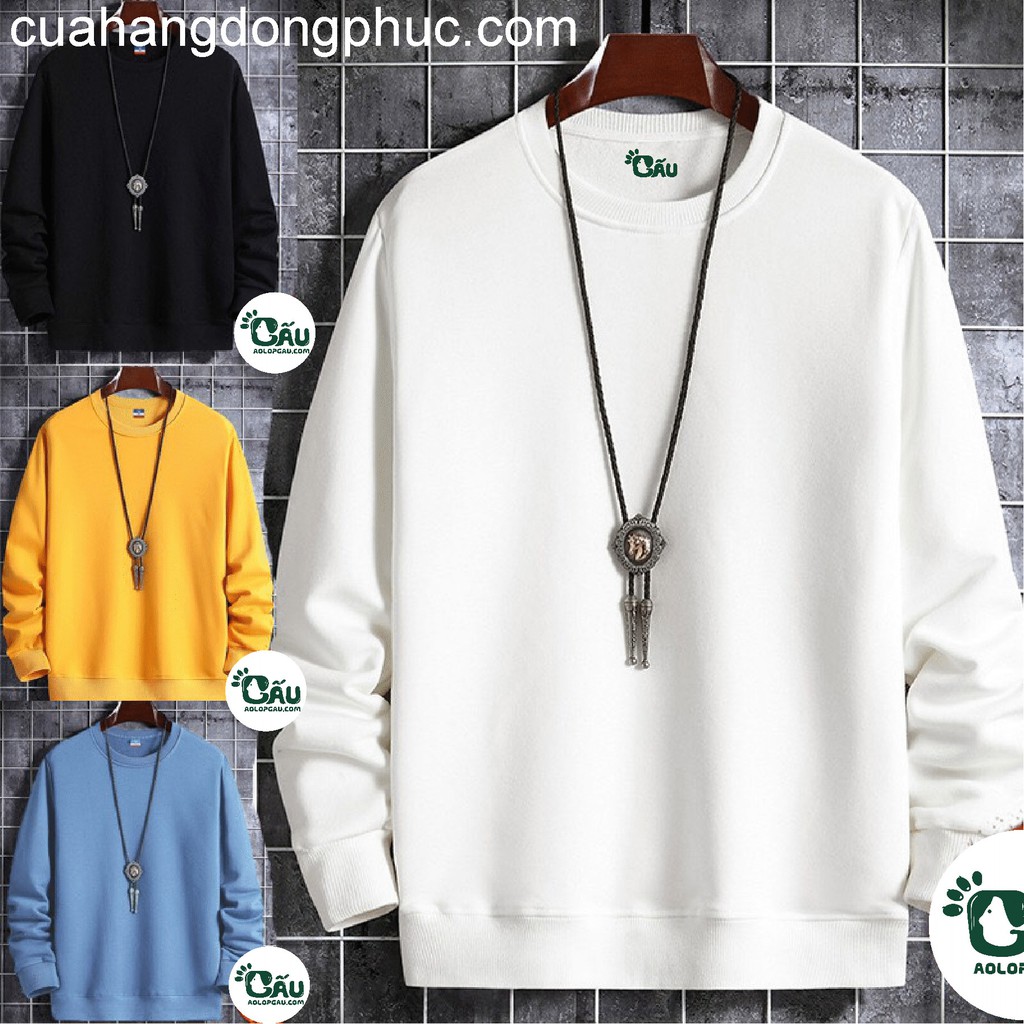 Áo sweater GẤU 194 vải nỉ thu đông co dãn, dày dặn mềm mịn form rộng phong cách Unisex - Trơn SW | BigBuy360 - bigbuy360.vn