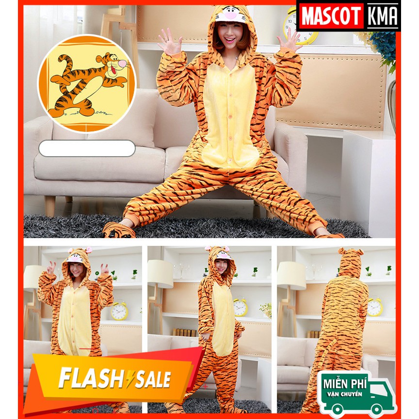 BỘ ĐỒ NGỦ THÚ HỔ CAM CAO CẤP NGƯỜI LỚN