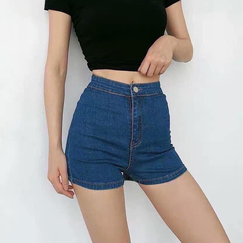 Quần shorts bò cạp cao co giãn