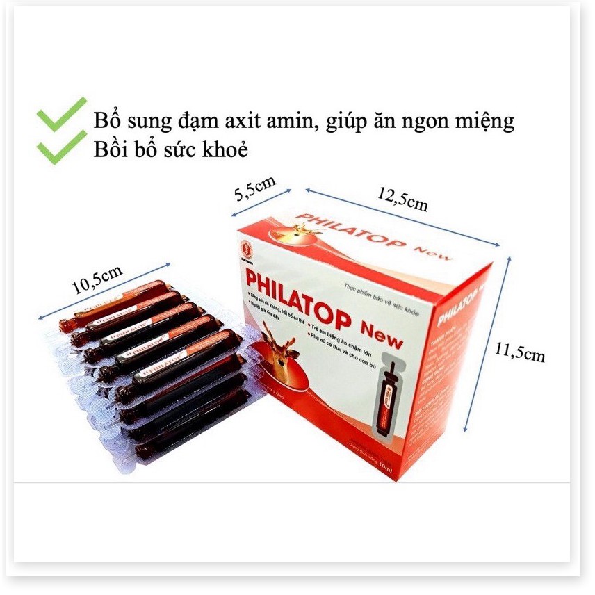 (Chính hãng) Philatop New Đại Uy ống nhựa, dùng cho trẻ biếng ăn chậm lớn (hộp 20 ống) sản phẩm có nguồn gốc xuất xứ r