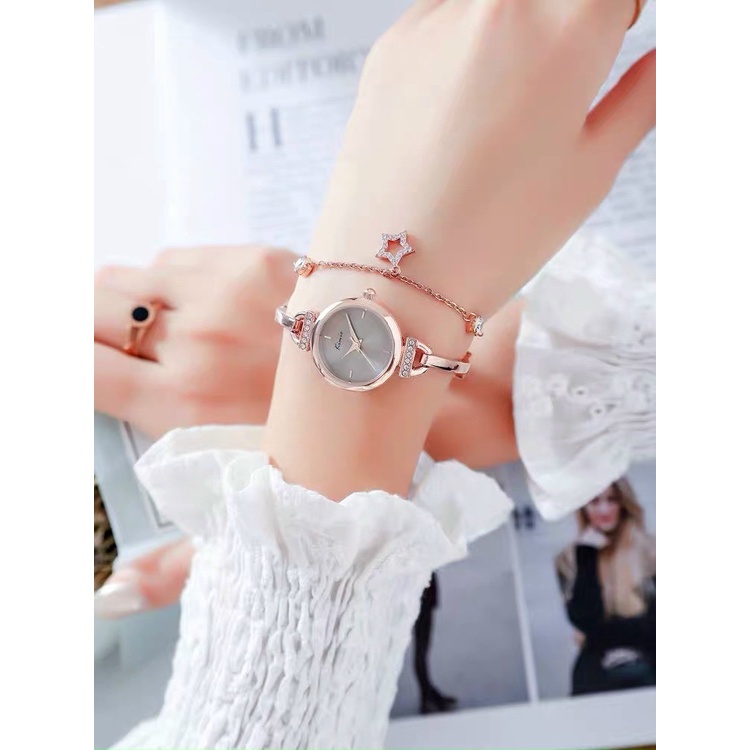 Đồng Hồ Nữ KIMIO 6400 dây rút kèm lắc điệu đà sang trọng hàng chính hãng