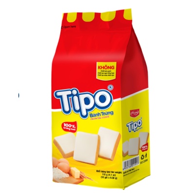 THÙNG 40 Gói TIPO 115G bánh trứng nướng vị kem sữa TIPO 115Gram