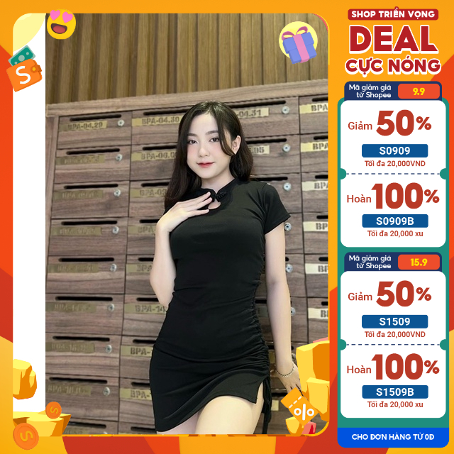 Đầm sườn xám( hình + video thật của shop) D5