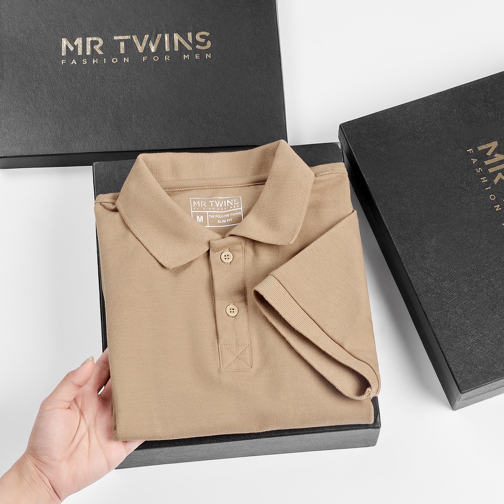 Áo Thun Polo Nam Cổ Bẻ Màu Gừng Thương Hiệu MrTwins