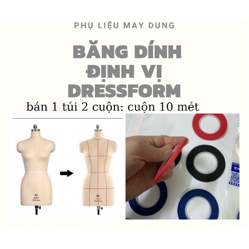 băng dính định vị dressform ( 1 bịch 2 cuộn)