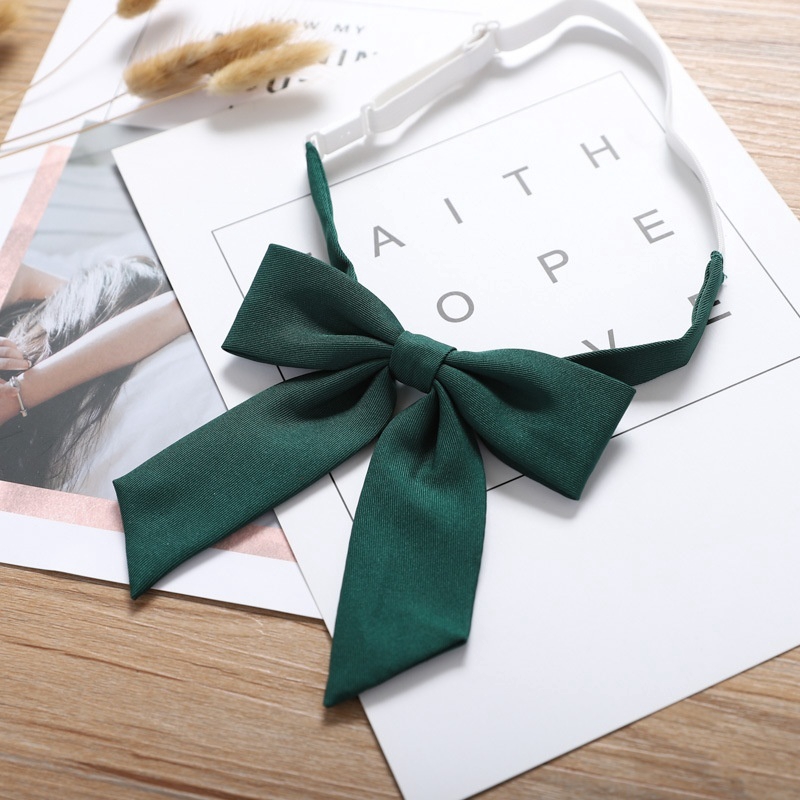 Cà vạt nơ trơn màu phong cách Nhật Bản xinh xắn dành cho nữ