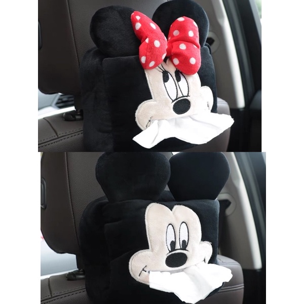 Hộp Đựng Khăn Giấy Hình Chuột Mickey / Minnie / Heo Để Ghế Sau Xe Hơi Tiện