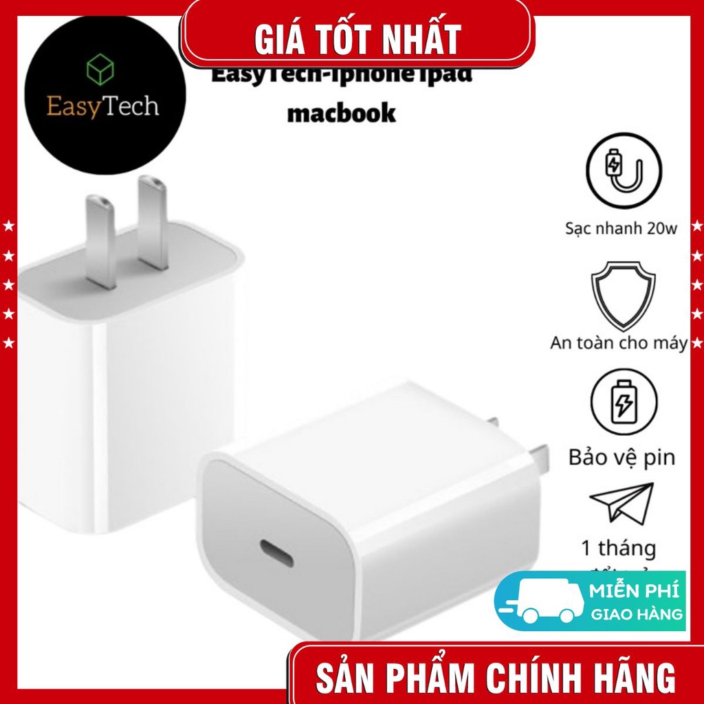 Củ Sạc Nhanh IPhone Type C to lightning 20w Dùng Cho IP 12, IPad lỗi 1 đổi 1