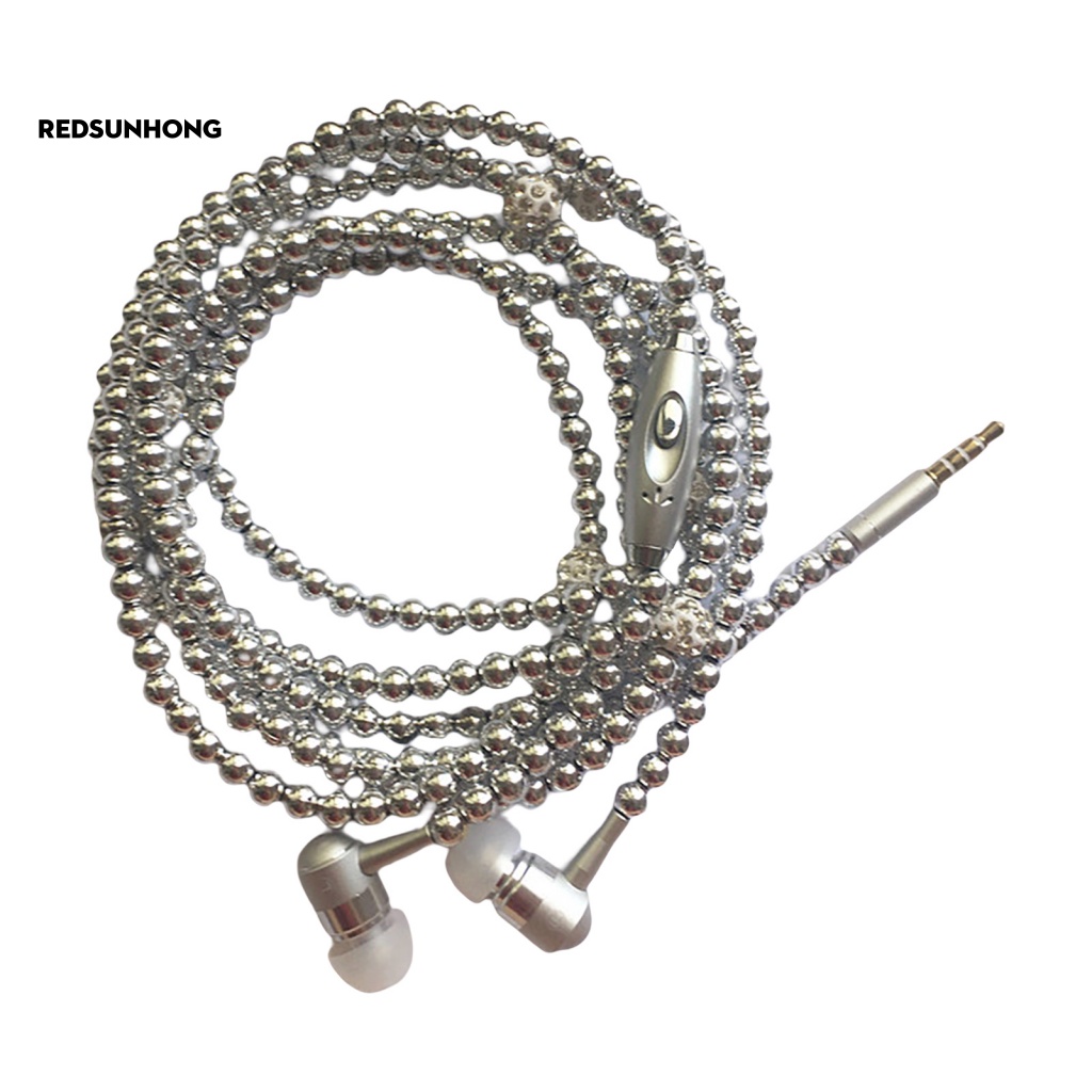 [RSH.z] Tai Nghe Nhét Tai Có Dây Chuỗi Ngọc Trai Giả Bằng ABS Cách Âm Dùng Làm Quà Tặng Sinh Nhật