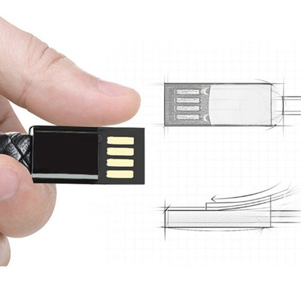 Dây đeo bằng da có cổng sạc USB kiêm vòng đeo tay cho iOS Android