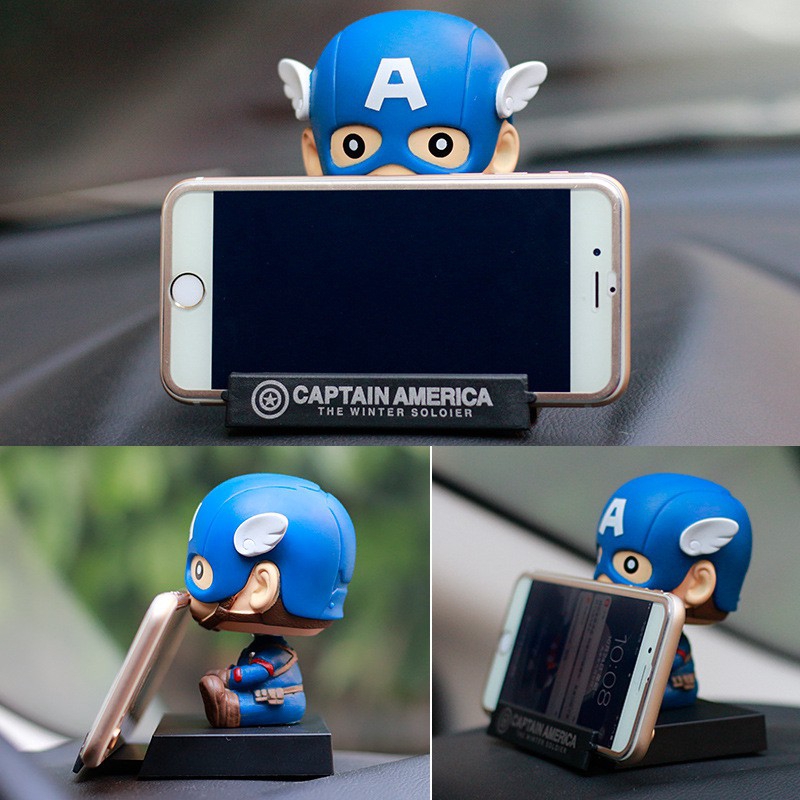 Giá đỡ điện thoại 10cm hình biểu tượng Captain America sáng tạo