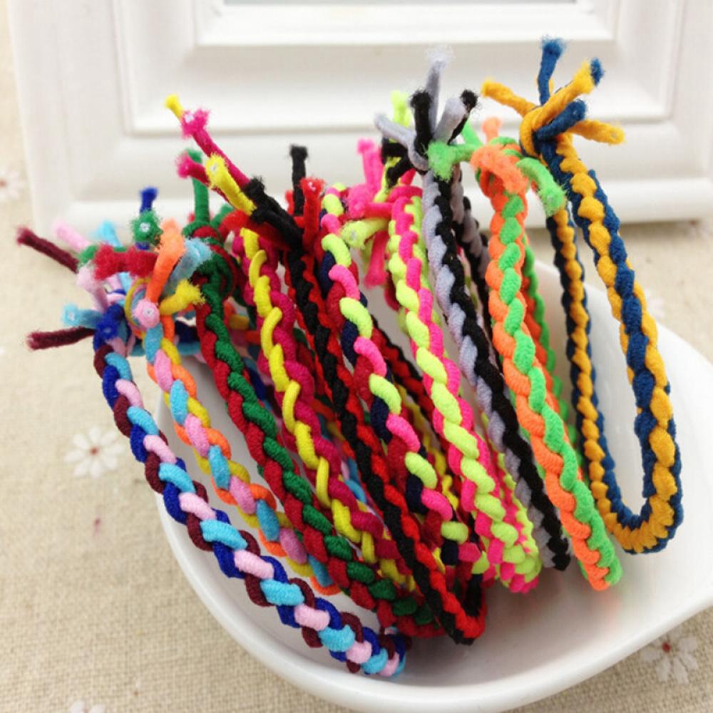 10pcs Accessories Random Color Braided Colorful Wave Hairband