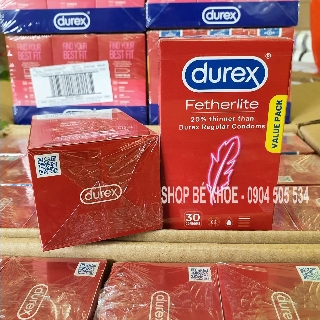 Bao cao su siêu mỏng Durex Úc - Durex Fetherlite - Hộp 30 chiếc