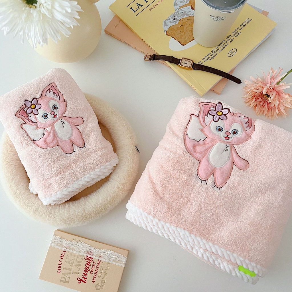 Bộ Khăn Tắm Hai Mảnh Thêu Họa Tiết Hoạt Hình Dành Cho Trẻ Em Và Người Lớn