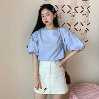 Áo sơ mi trơn cổ tròn