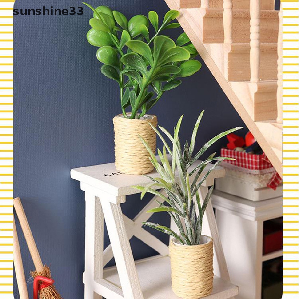 Chậu Cây Giả Trang Trí Nhà Búp Bê Tỉ Lệ 1: 12