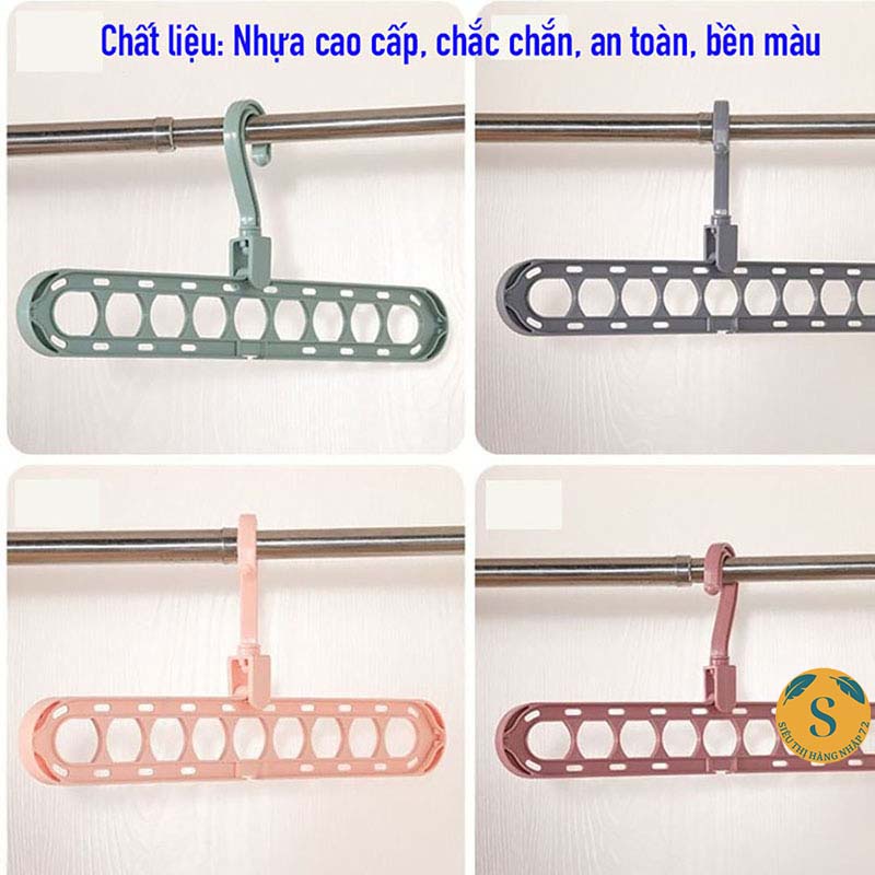 Móc Treo Quần Áo Đa Năng 9 Lỗ Tiết Kiệm Diện Tích - Móc Treo Đa Năng Siêu Bền [MÓC 9 LỖ]