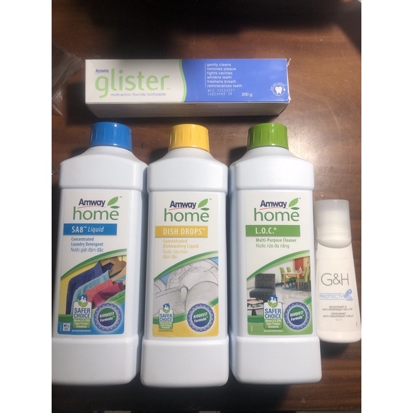sản phẩm an toàn gia đình (nước giặt, rửa đa năng, rửa bát, kem đanh răng, lăn khử mùi