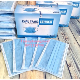 Khẩu trang Y tế 5 lớp màu XANH kháng khuẩn Lehaco 50 cái/ hộp - Khẩu trang Lehaco 5 lớp XANH có giấy kháng khuẩn