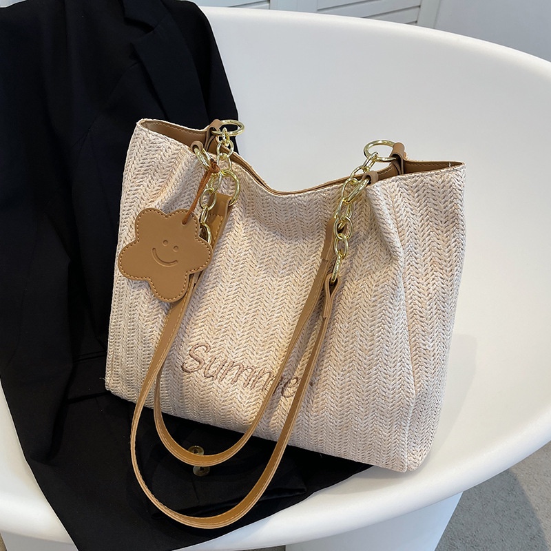 Túi đeo vai IELGY đan sợi cỡ lớn thời trang cho nữ