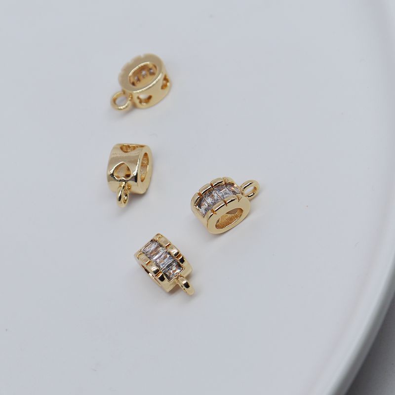 Móc Khóa Hạt Ngọc Trai Zircon Mạ Vàng 14K Dùng Làm Đồ Trang Sức Thủ Công diy