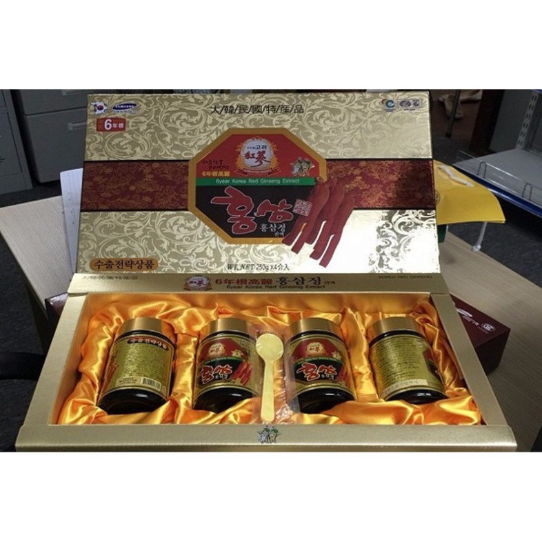 Cao hồng sâm hàn quốc hộp giấy 4 lọ * 250g