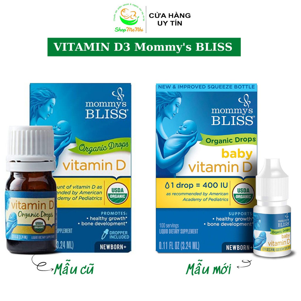 ✽Vitamin D3 hữu cơ cho trẻ sơ sinh Mommys Bliss Organic Drops, Shop Mẹ Nhi Organic.