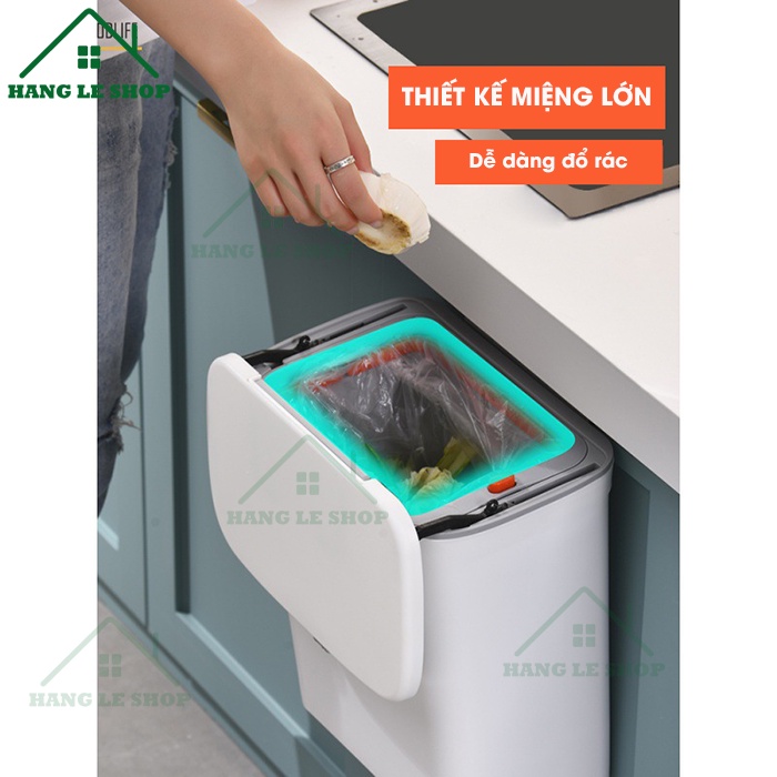 Thùng rác thông minh - treo cài tủ bếp, dán nhà vệ sinh tiện lợi - size 9l kèm ruột