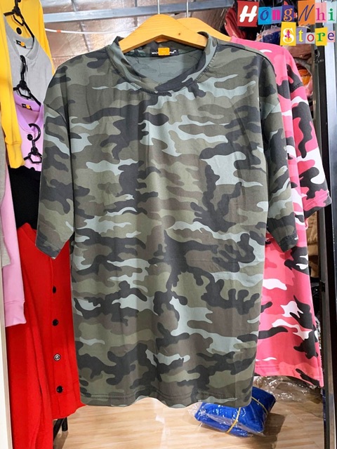 ÁO THUN CAMO XANH TAY LỠ DÁNG RỘNG - ÁO THUN SỌC LÍNH OVERSIZE UNISEX - MM