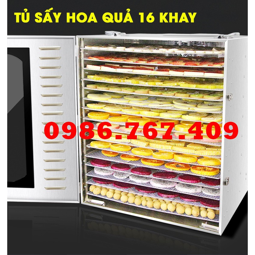 Tủ sấy ủ hoa quả, sấy bột tinh bột nghệ, sấy thực phẩm 16 tầng