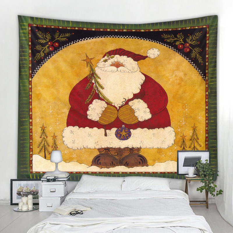 Tranh Vải Treo Tường Trang Trí Phòng Khách / Ngủ Hình Ông Già Noel Phong Cách Bắc Âu